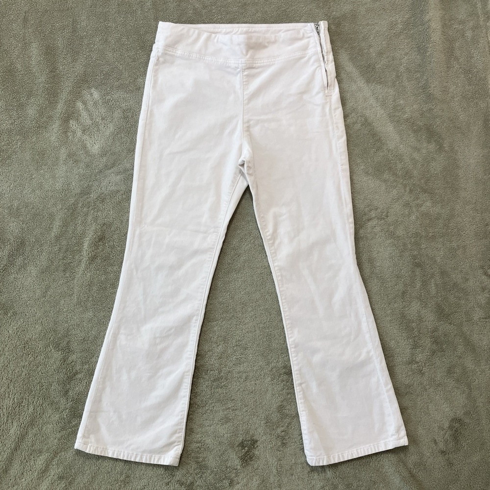 Free People Women's High Waisted Flare Pants White Small Boho Festival